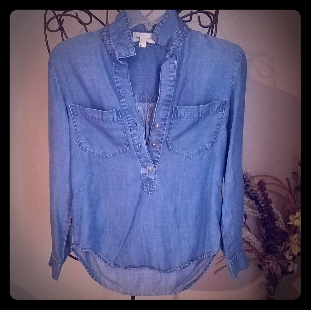 Super cute blue jean long sleeve shirt!